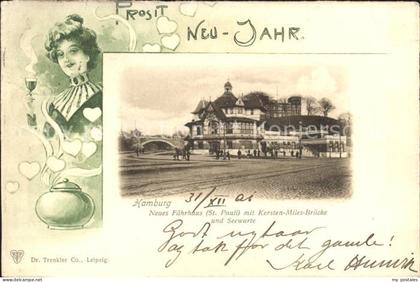 HAMBURG  CITY Neues Faehrhaus mit Kersten Miles Bruecke und Seewarte