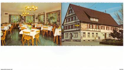 Allemagne Hausach gasthaus pension Eiche hotel restaurant , double carte CPSM GF