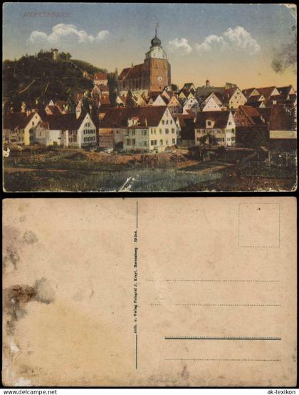 Ansichtskarte Herrenberg Stadtpartie 1918