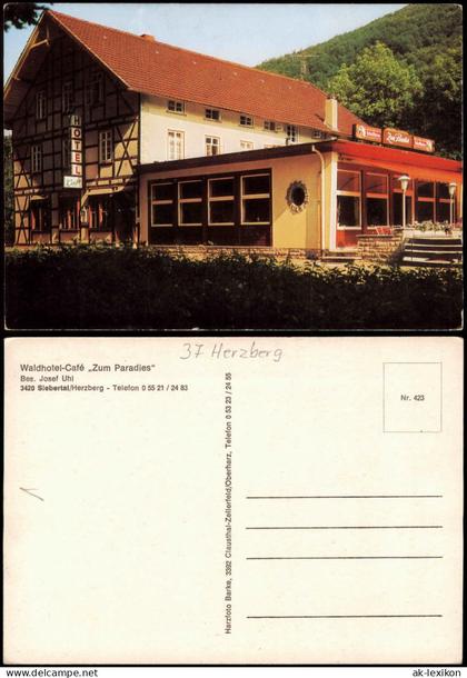 Herzberg (Harz)  Waldhotel-Café Zum Paradies Siebertal Herzberg 1970