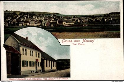 CPA Neuhof Taunusstein in Hessen, Gastwirtschaft und Bäckerei, Totalansicht