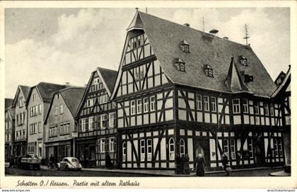 CPA Schotten im Vogelsbergkreis Hessen, Partie mit altem Rathaus
