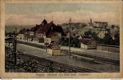 CPA Treysa Schwalmstadt Hessen, Bahnhof, Gleisansicht, Hephata
