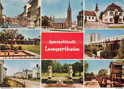 Lampertheim Bergstrasse Kaiserstrasse Ev-Kirche Kath-Kirche Rathaus Kinderspielp