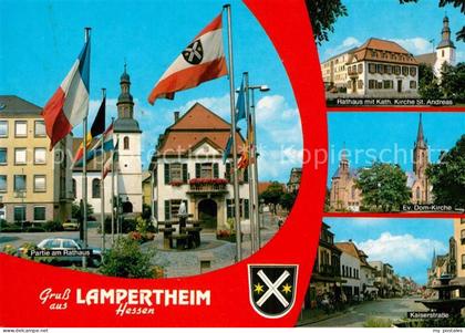 Lampertheim Bergstrasse Rathauspartie Kath Kirche St Andreas Ev Domkirche Kaiser