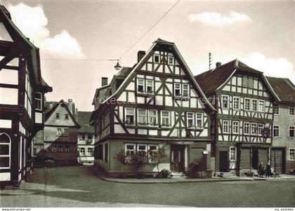 Schotten Vogelsbergkreis Hessen Kirchstrasse Fachwerkhaeuser Marktplatz Pflaster