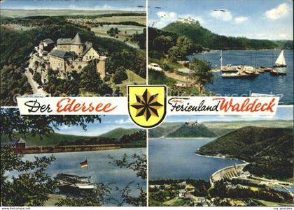 Waldeck Edersee Burg Edersee und Staumauer