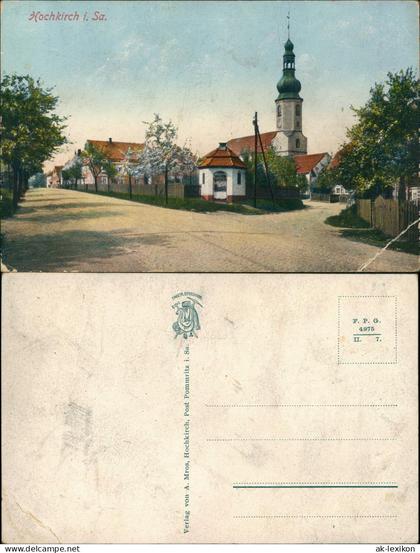Ansichtskarte Hochkirch Bukecy Straßenpartie Baumblüte 1915