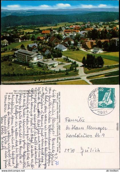 Ansichtskarte Höchenschwand Luftbild 1977