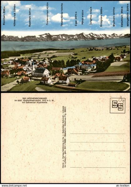 Ansichtskarte Höchenschwand Stadt mit schweizerischen Alpen 1971