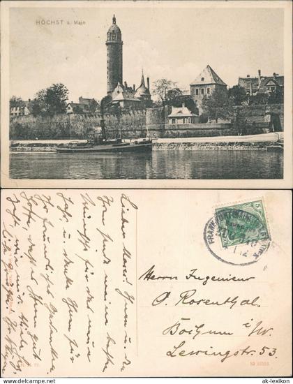 Ansichtskarte Höchst-Frankfurt am Main Stadt Dampfer 1912