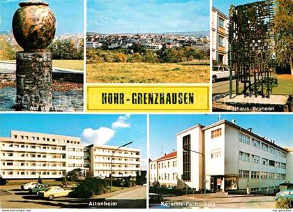 Hoehr-Grenzhausen Rathaus-Brunnen Keramik-Fachschule Altenheim