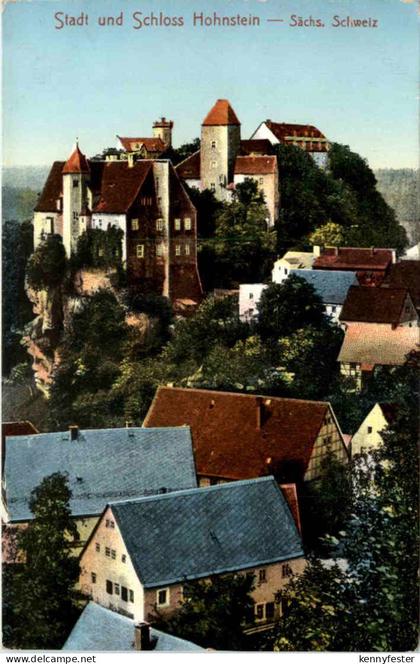 Sächs. Schweiz, Hohnstein, Schloss und Stadt