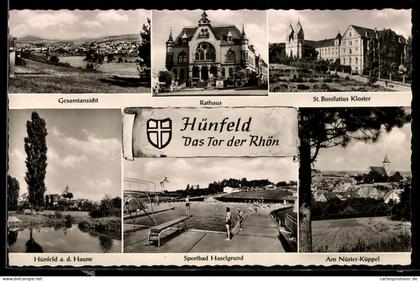 AK Hünfeld, Rathaus, St. Bonifatius Kloster, Sportbad Haselgrund