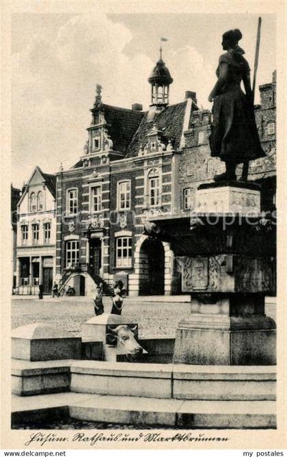 Husum Nordfriesland Rathaus Marktbrunnen