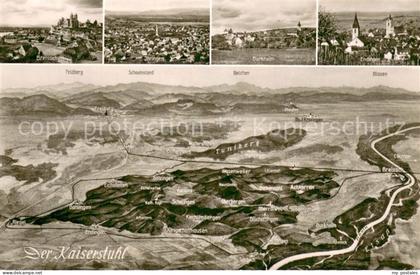 Kaiserstuhl Region Breisach Ihringen Burkheim Endingen Panoramakarte
