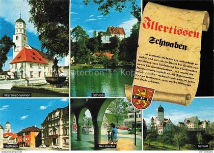 Illertissen Marktbrunnen Schlossteich Rathaus Iller Center Schloss