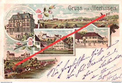 Litho AK Gruß Illertissen Gasthof Brauerei a Bellenberg Dietenheim Vöhringen Weißenhorn Buch Wain Senden Ulm Memmingen