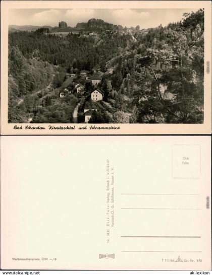 Bad Schandau Panorama-Ansicht, Kirnitzschtal und Schrammsteine 1956