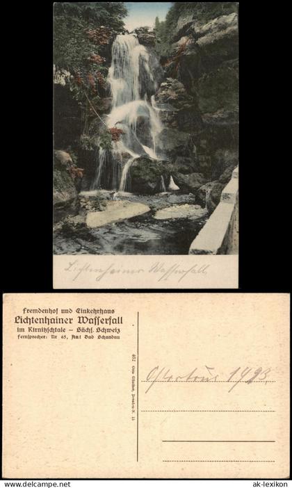 Lichtenhain Sebnitz  Wasserfall Kirnitzschtal Sächsische Schweiz 1910