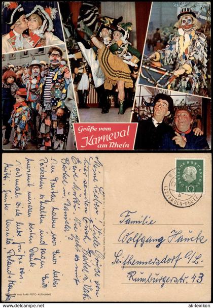 Ansichtskarte Köln Karneval Mehrbildkarte Fasching 1961