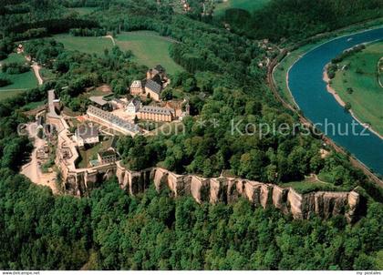 Koenigstein Saechsische Schweiz Festung Koenigstein Fliegeraufnahme
