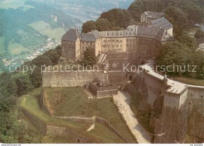Koenigstein Saechsische Schweiz Fliegeraufnahme Festung Koenigstein