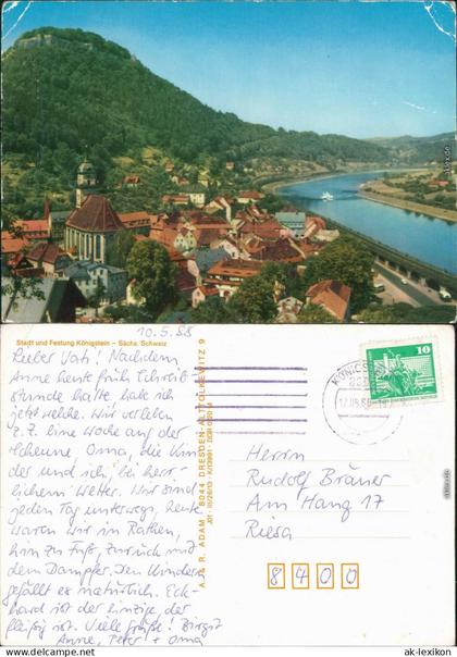 Königstein  Panorama-Ansichten und Festung Königstein 1988