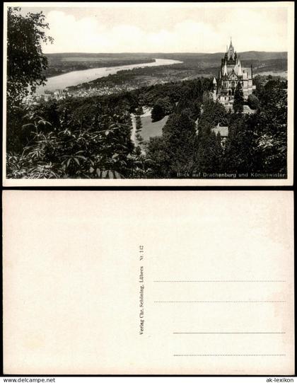 Königswinter Panorama-Ansicht Blick auf Drachenburg und Königswinter 1940