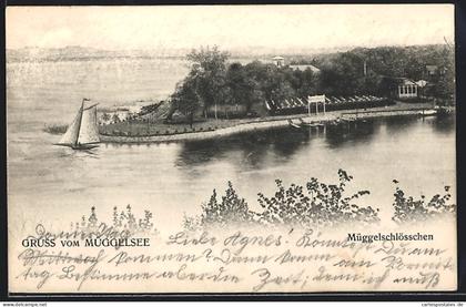 AK Berlin-Köpenick, Müggelsee, Partie am Müggelschlösschen