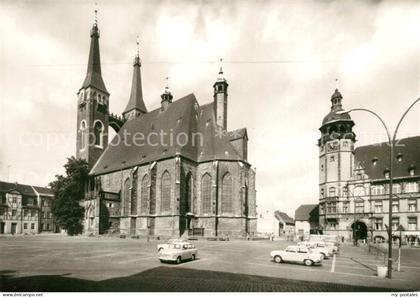 Koethen Anhalt Marktplatz mit St Jakobs Kirche und Rathaus