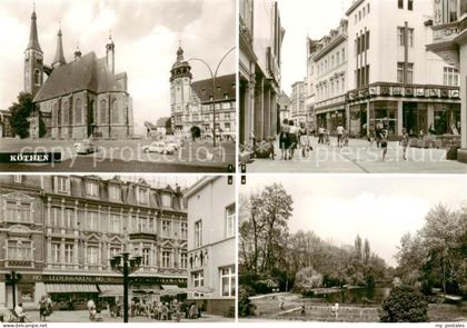 Koethen Anhalt Marktplatz mit St Jakobskirche und Rathaus Schalaunische Strasse