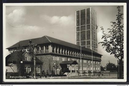 AK Kornwestheim, Rathaus mit Wasserturm