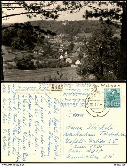 Ansichtskarte Kranichfeld Teilansicht mit Oberschloß 1961