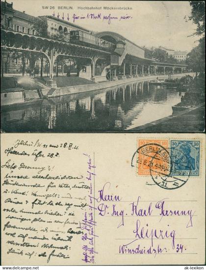Ansichtskarte Kreuzberg-Berlin Hochbahnhof Möckernbrücke 1921