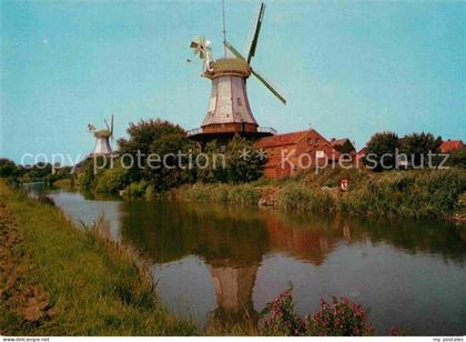 Greetsiel Krummhoern Aurich Niedersachsen Doppelwindmuehlen