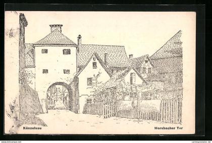 Künstler-AK Künzelsau, Morsbacher Tor