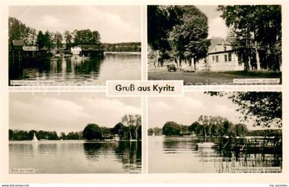 Kyritz Brandenburg Bootshaeuser am Untersee HOG Waldhof Blick zur Insel Landungs