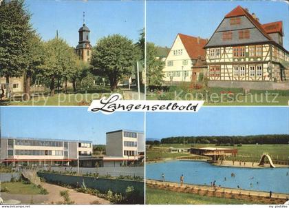 Langenselbold Teilansichten Kirche Fachwerkhaus Schule Schwimmbad