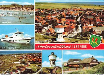 LANGEOOG Nordseebad Badestrand MS Langeoog Fliegeraufnahmen Wasserturm Sonnenhof