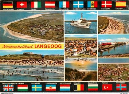Langeoog Nordseebad Fliegeraufnahmen MS Langeoog Inselbahn Duenen Badestrand