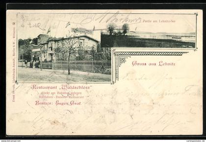 AK Lehnitz, Restaurant Waldschloss, Partie am Lehnitz-See