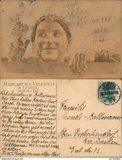 Ansichtskarte Leipzig MARGARETEN-VOLKSFEST Künstlerkarte 1912
