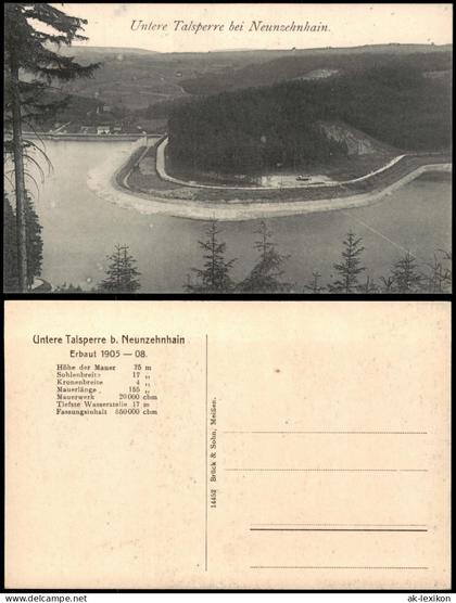 Ansichtskarte Lengefeld (Erzgebirge) Untere Talsperre 1910
