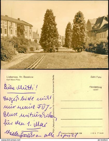 Ansichtskarte Lieberose Karl-Marx-Platz - Fotokarte 1963  Kr. Beeskow