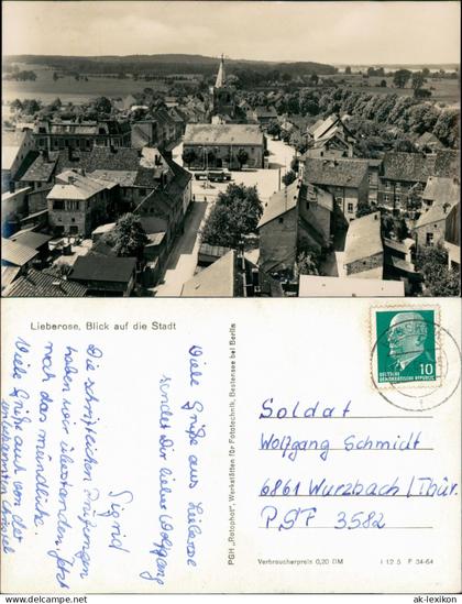 Lieberose Blick auf die Stadt Platz Kirche Fotokarte 1964  Kr. Beeskow