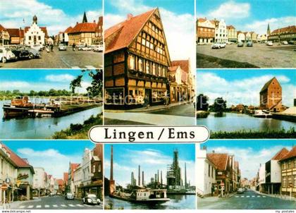 Lingen Ems Hafen Strassenpartie Fachwerk