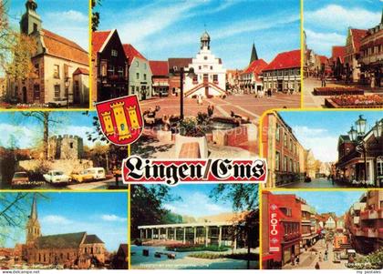 Lingen Ems Kirche Marktplatz Strassenpartien Pulverturm Theater Wilhelmshoehe