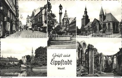 Lippstadt Strassenpartie Bernhardsbrunnen Marienkirche Lippepartie Stiftsruine