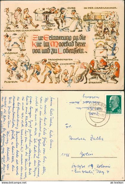 Ansichtskarte Bad Lobenstein Scherzkarte Moorbad 1962